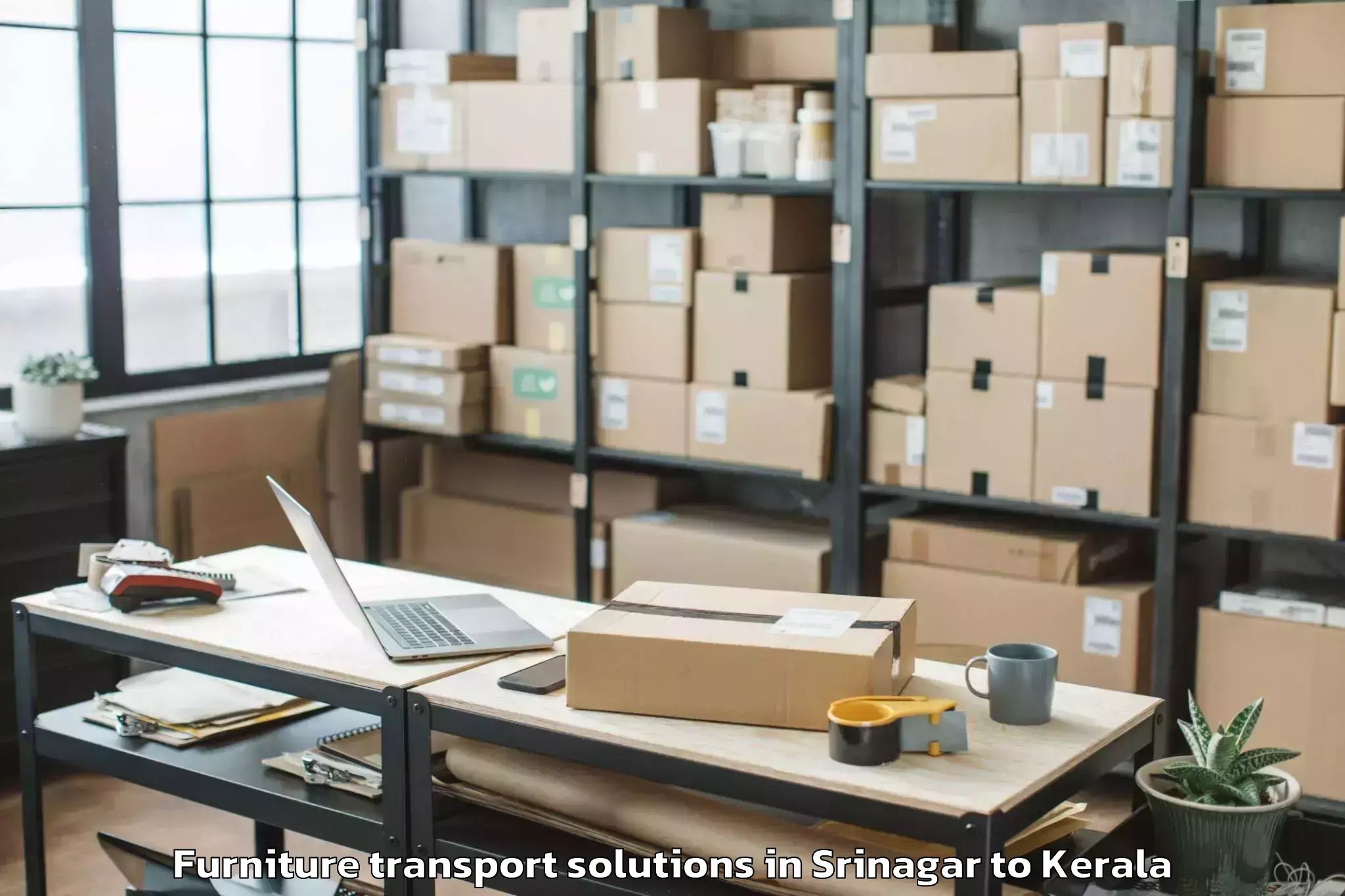 Expert Srinagar to Kuttanad Furniture Transport Solutions